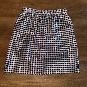 J. Crew Black & White Gingham Elastic Waist Mini Skirt